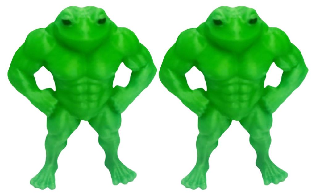 1/2/3/4/5 Stück 3D-gedruckte Muskelfrosch-Statue aus PLA, grüne Froschfigur, Dekoration für Zuhause, Büro oder Schreibtisch, Geschenk für Fitn...