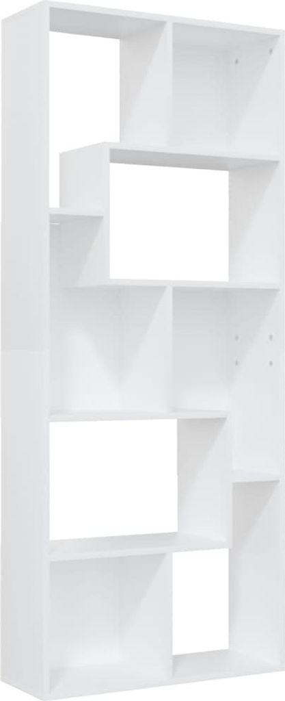 Libreria bianca 67x24x161 cm Materiale a base di legno Immagine del prodotto 