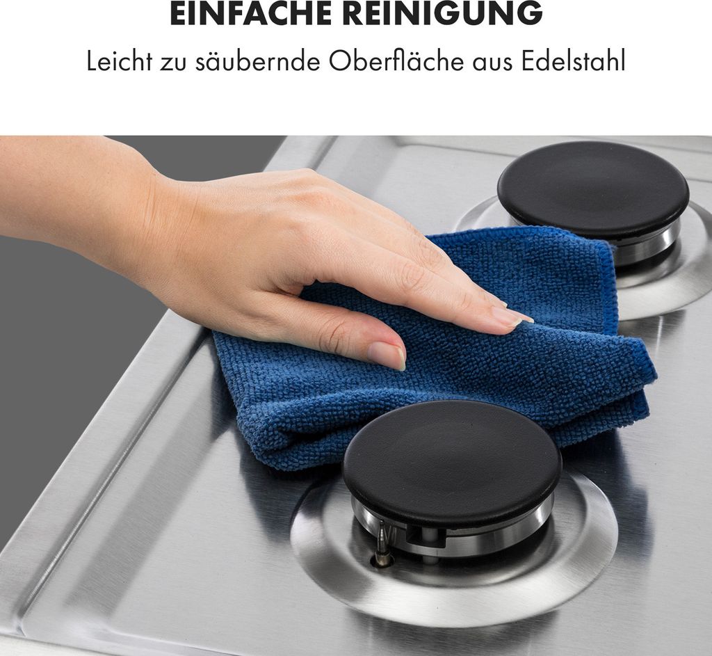 Klarstein Gasherd, Einbau-Gaskochfeld, Sabaf-Brenner, Produktbild 8