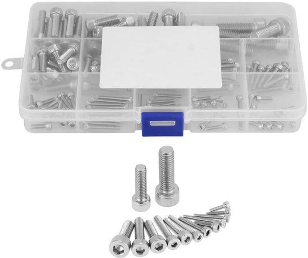 Assortiment de vis Allen inox M2,5-M8 argentées - Kit complet 135 unités