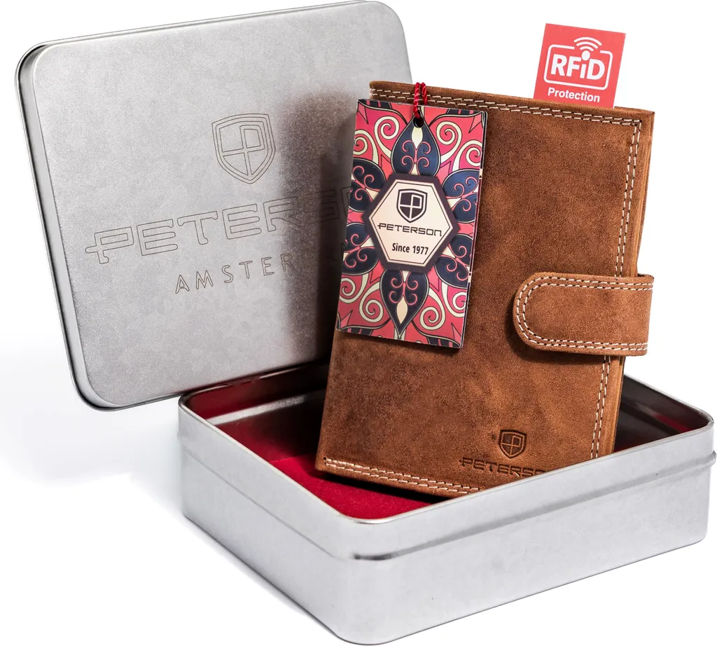 Portafoglio da uomo in pelle PTN N4L-CHM COGNAC