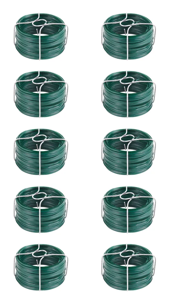 Fil d'attache souple 50m en acier gainé vert Ø 0,4mm - Set économique