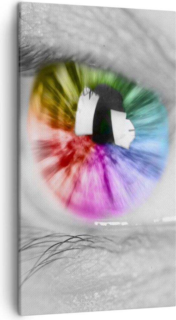 Bild auf Leinwand - Leinwandbild - Auge Regenbogen Wimper Produktbild 