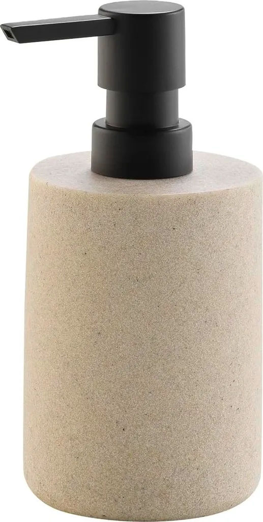 Distributeur de savon en granit sable Ø 7 x 16 cm en polyrésine massive