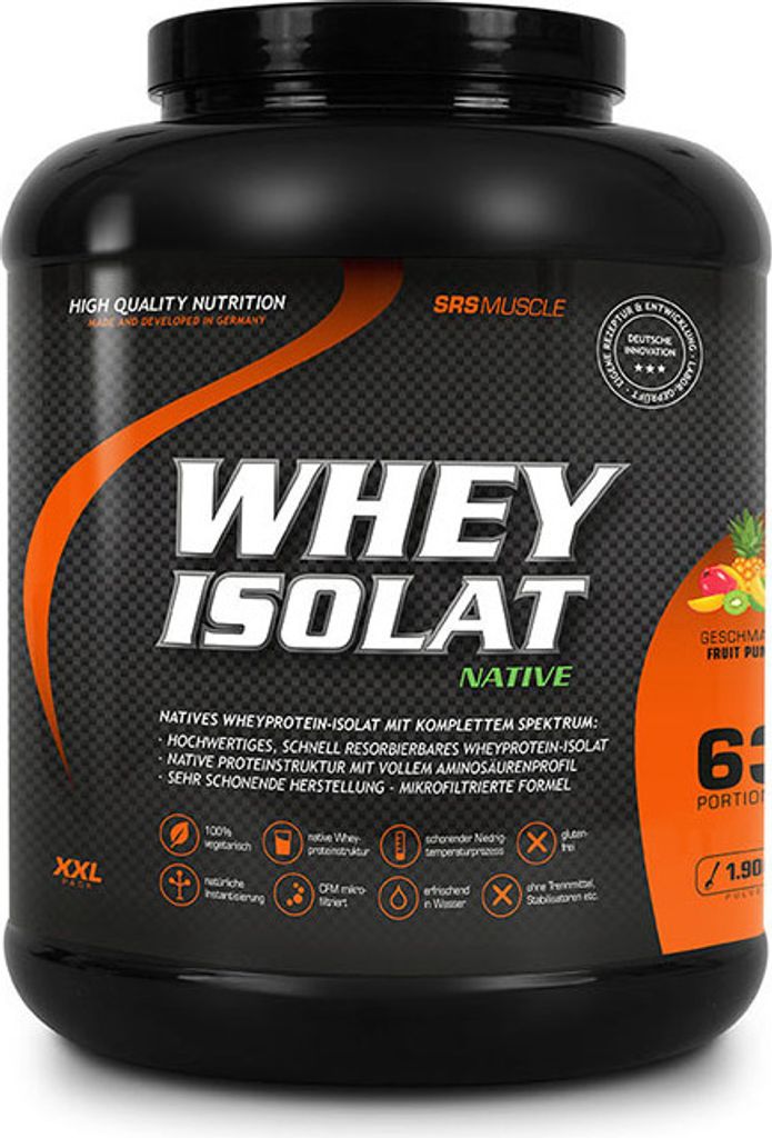 SRS Whey Isolat native - 1900g Dose, Fruit Punch