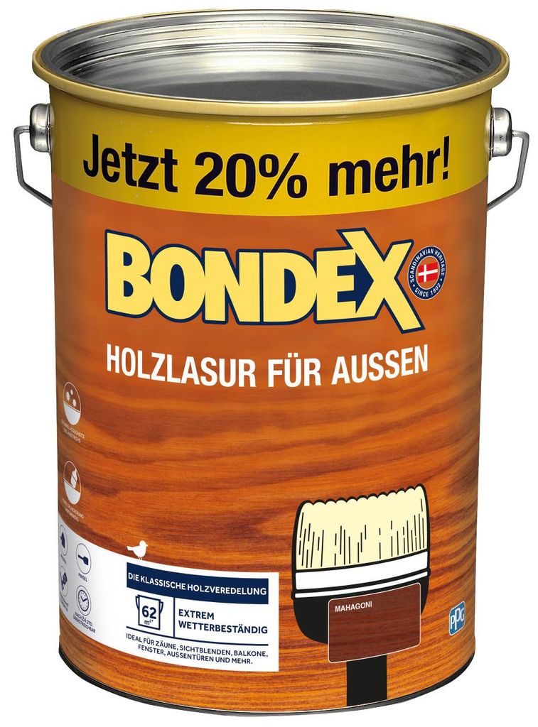 Bondex Holzlasur für Außen 4,8 L mahagoni Produktbild 
