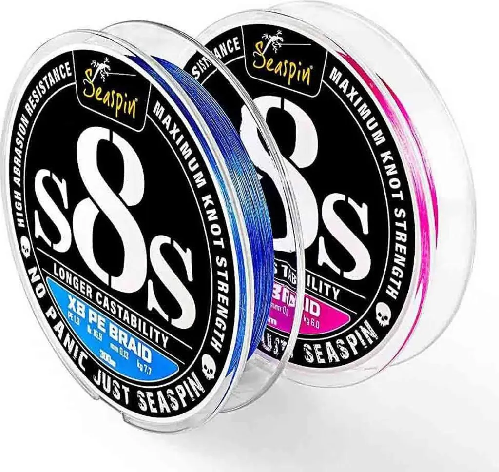 Tresse Seaspin S8s X8 Bleu 300m 0.150mm - Fil de Pêche Haute Résistance