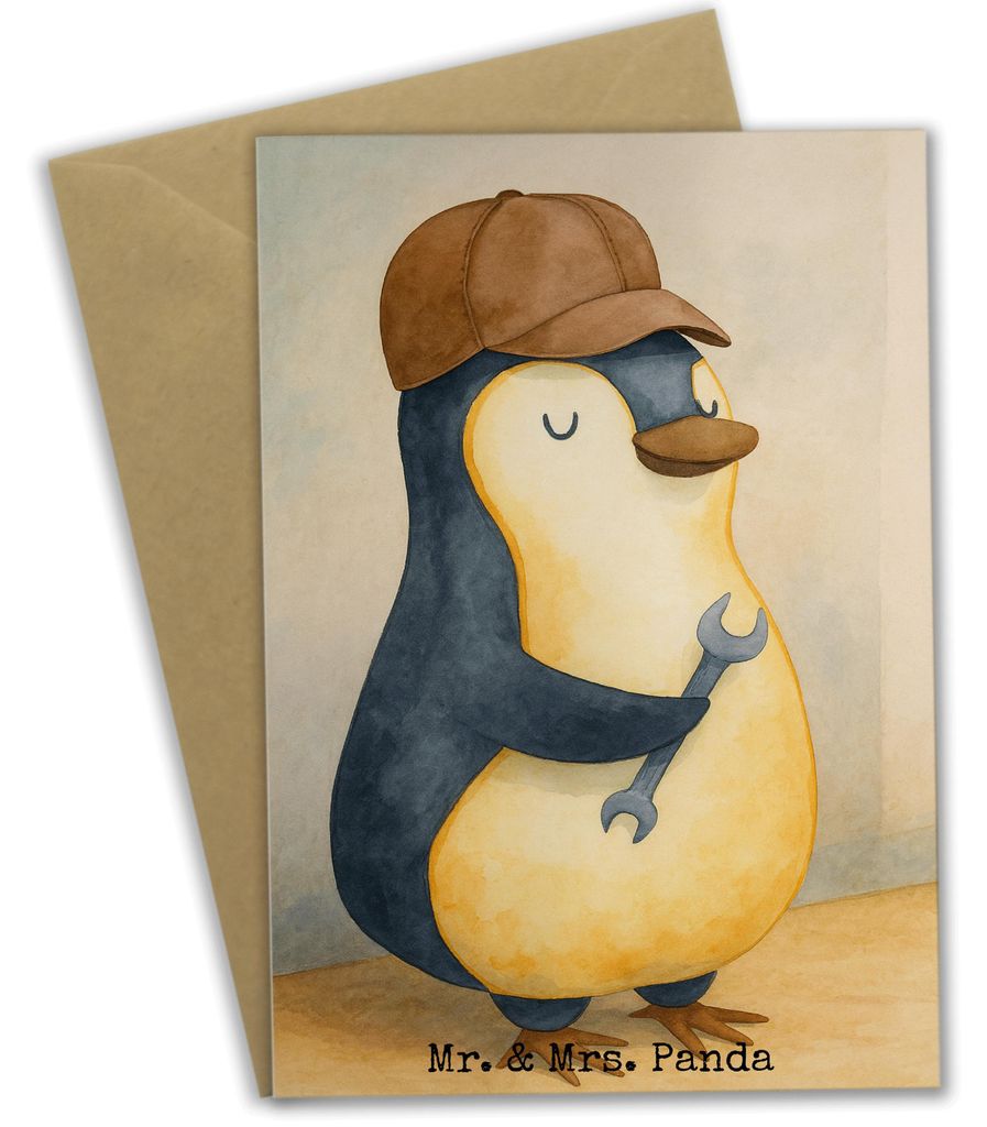 Mr. & Mrs. Panda Klappkarte Wenn Papa es nicht reparieren kann, sind wir am Arsch Design - Weiß - Geschenk, glückwunschkarten, einladungskarten, ...