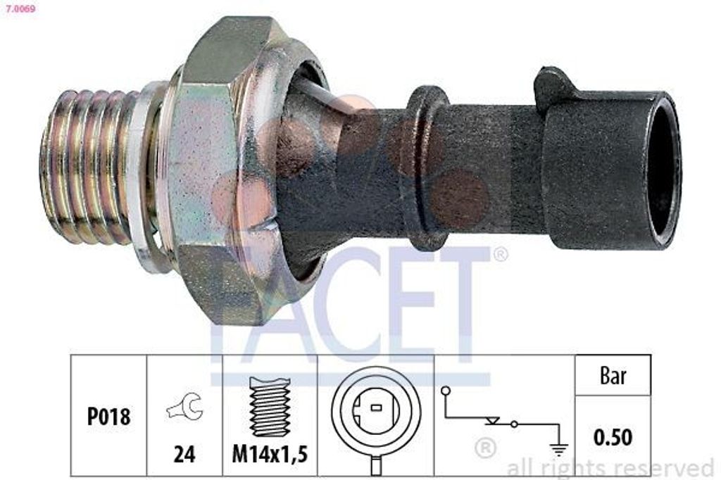 FACET 7.0069 Öldruckschalter Öldrucksensor für OPEL ZAFIRA B (A05) Corsa C Schrägheck (X01) Meriva A (X03) Astra H Caravan (A04) Astra H Schrä...