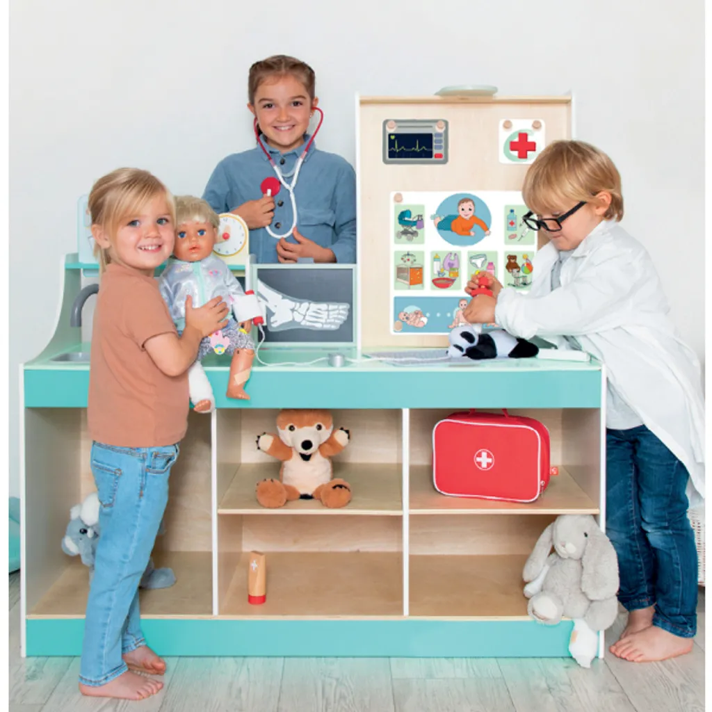 Jeu d'imitation cabinet médical Beleduc en bois avec accessoires - 7