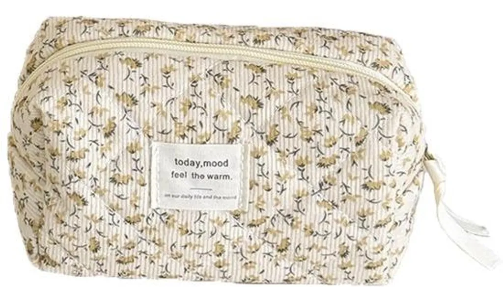 Petite pochette jaune pour jouets et clés - Rangement compact en toile