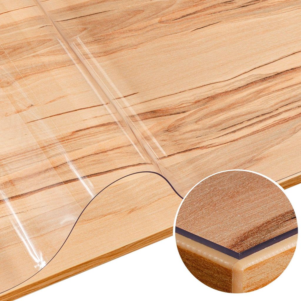 Tischschutz 150x185cm Tischdecke Transparent KLARA Transparent 1,5mm Tisch Schutzfolie glatt Geruchsneutral Robust