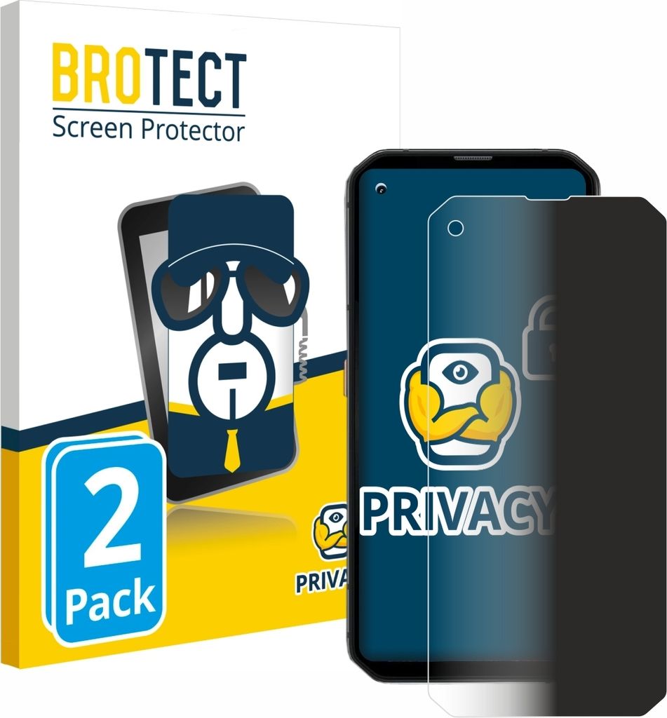 2x BROTECT Sichtschutzfolie für Blackview BL6000 Pro 5G Anti-Spy Privacy Sichtschutz Blickschutz Folie Blaulicht-Schutz