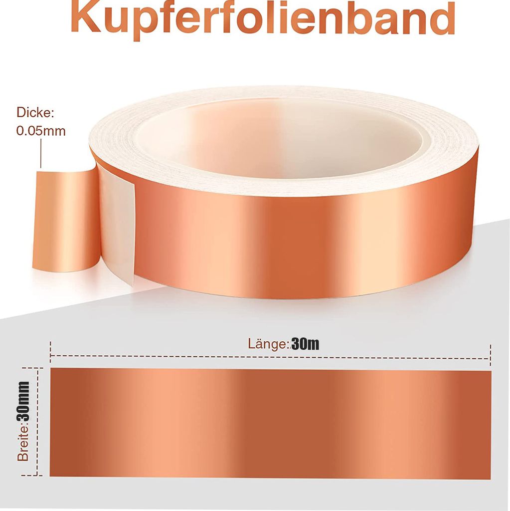 Měděná páska proti slimákům, 30mm x 30m plůtek proti Obrázek produktu 2