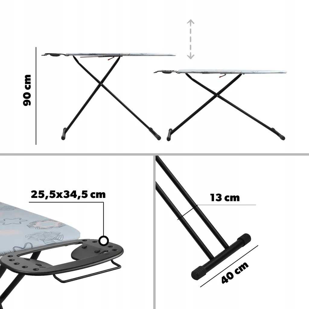 Planche à repasser pour centrale vapeur 160 cm, Table Esio réglable