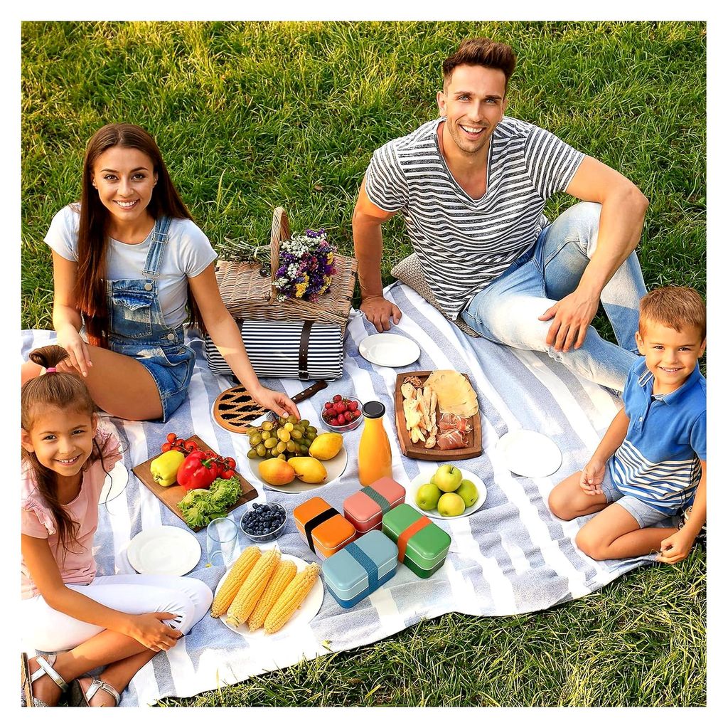 Lunchbox-Gurt 4 Stück Elastisch Ergonomisch Geformt für Camping und Arbeit Inklusive Befestigungsbänder
