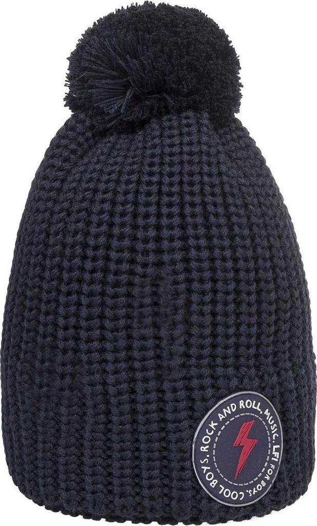 Döll Pudelmütze mit Bommel Strick, blau