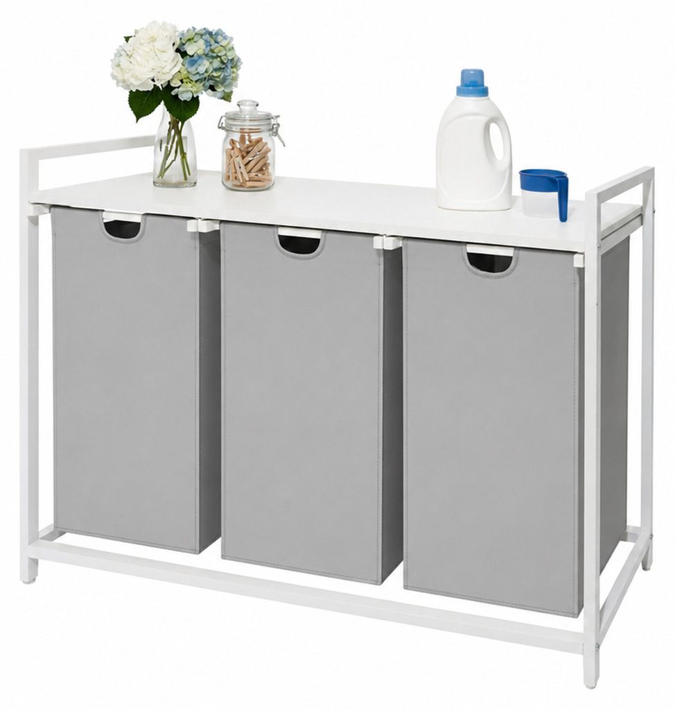 Cestino portabiancheria Relaxdays con 3 sacchi, 150 L, Immagine del prodotto  Immagine generata dall'IA