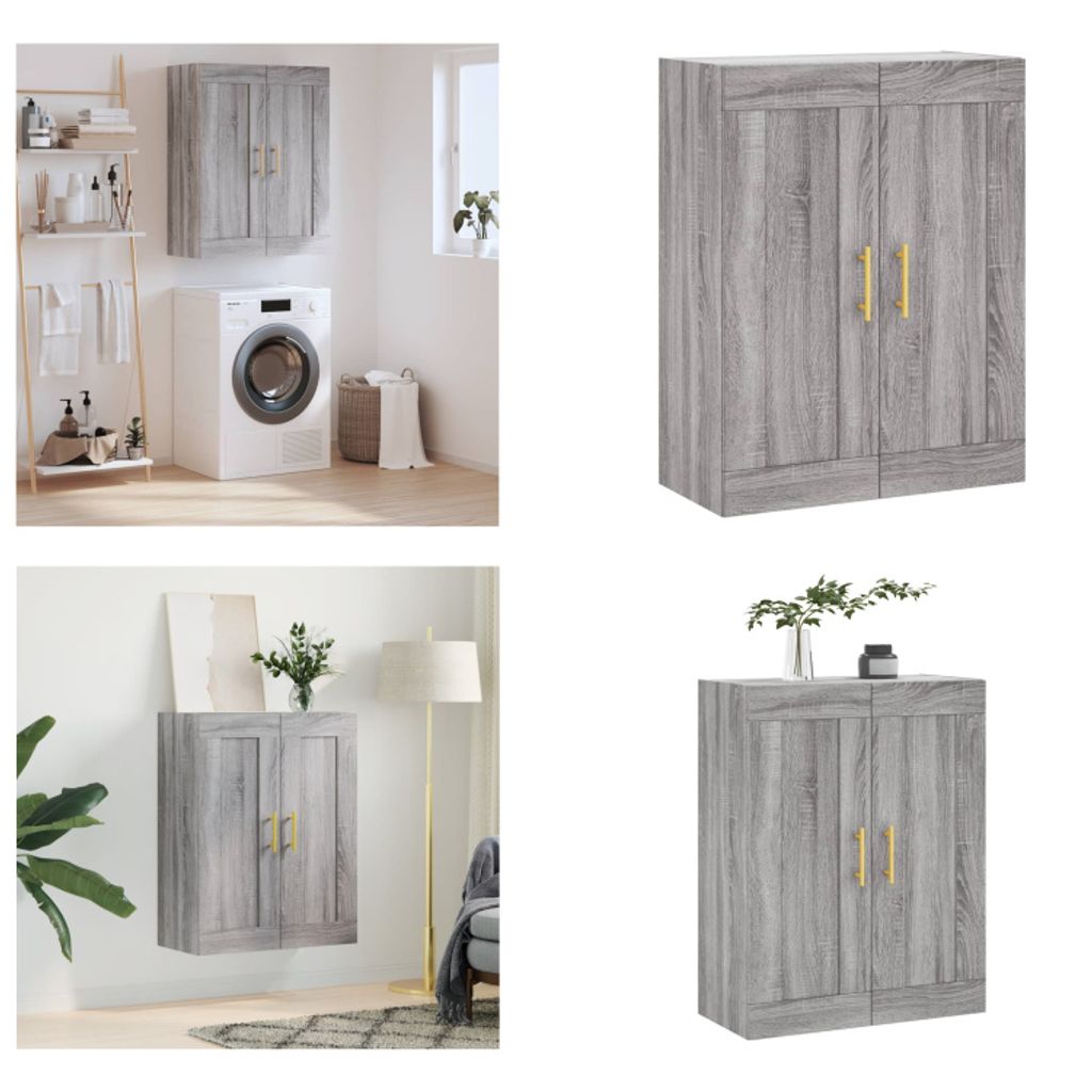 vidaXL Wandschrank Grau Sonoma 69,5x34x90 cm Holzwerkstoff - Wandschrank - Wandschränke - Schrank - Lagerschrank