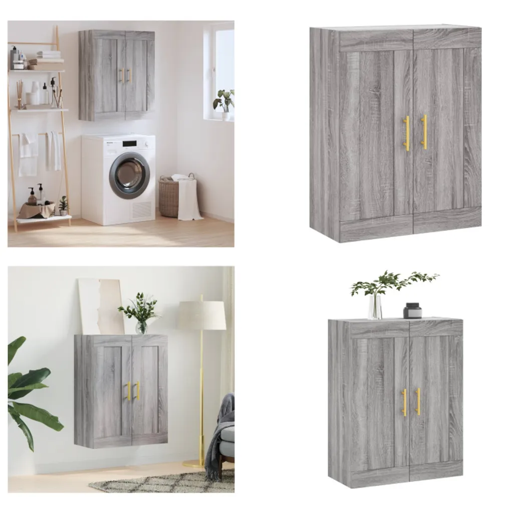 Mobiletto Pensile Grigio Sonoma vidaXL | 69,5x34x90 cm Legno Elegante