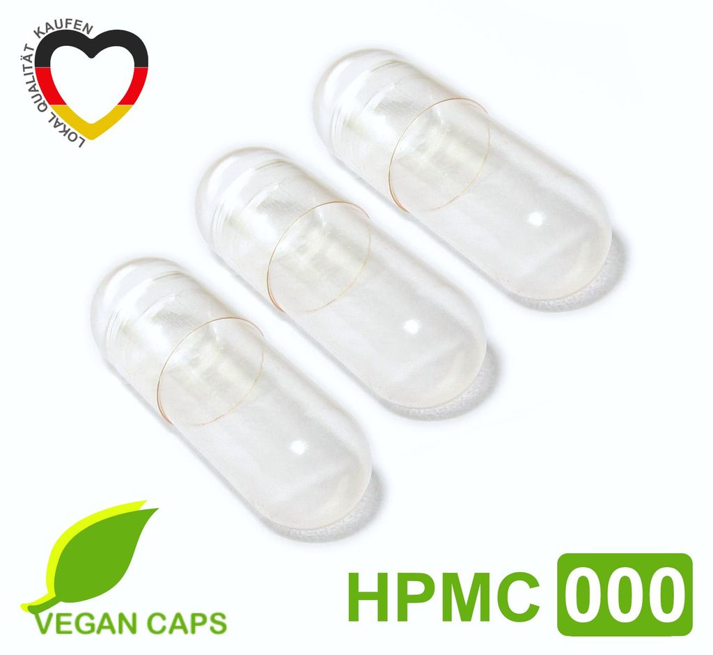 Leerkapseln vegan HPMC - pflanzlich - Größe 000 Zellulose Produktbild 