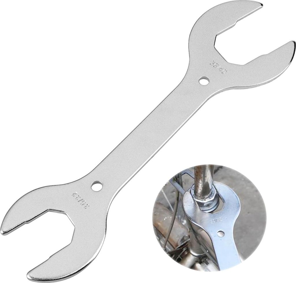 4-in-1 Fahrratschlüssel Schraubenschlüssel 30/32/36/40 mm aus Stahl - Flachschlüssel für Fahrradgabel Rennräder Stadtfahrräder