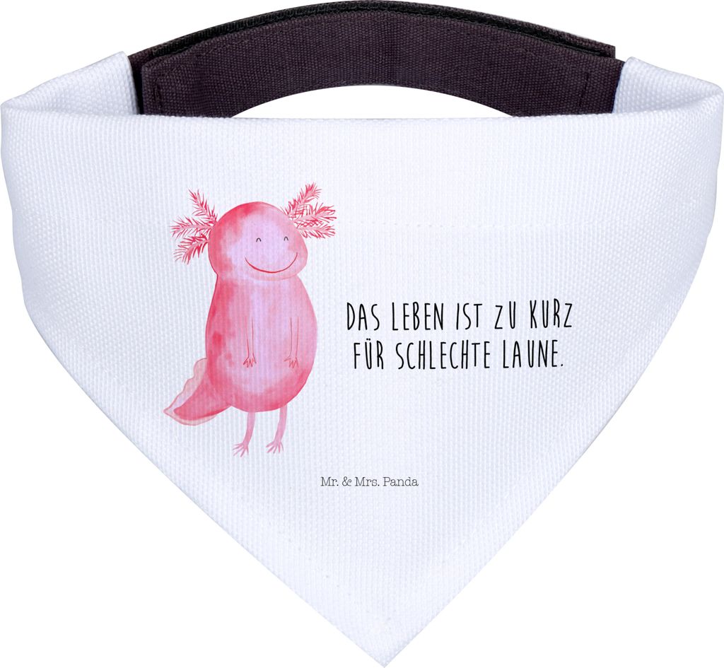 Mr. & Mrs. Panda Halstuch Für Hunde Axolotl Glücklich - Weiß - Geschenk, Bandana, Lurch, Lebensfroh, Schwanzlurch, Hals Tuch, Motivation, gut Ge...