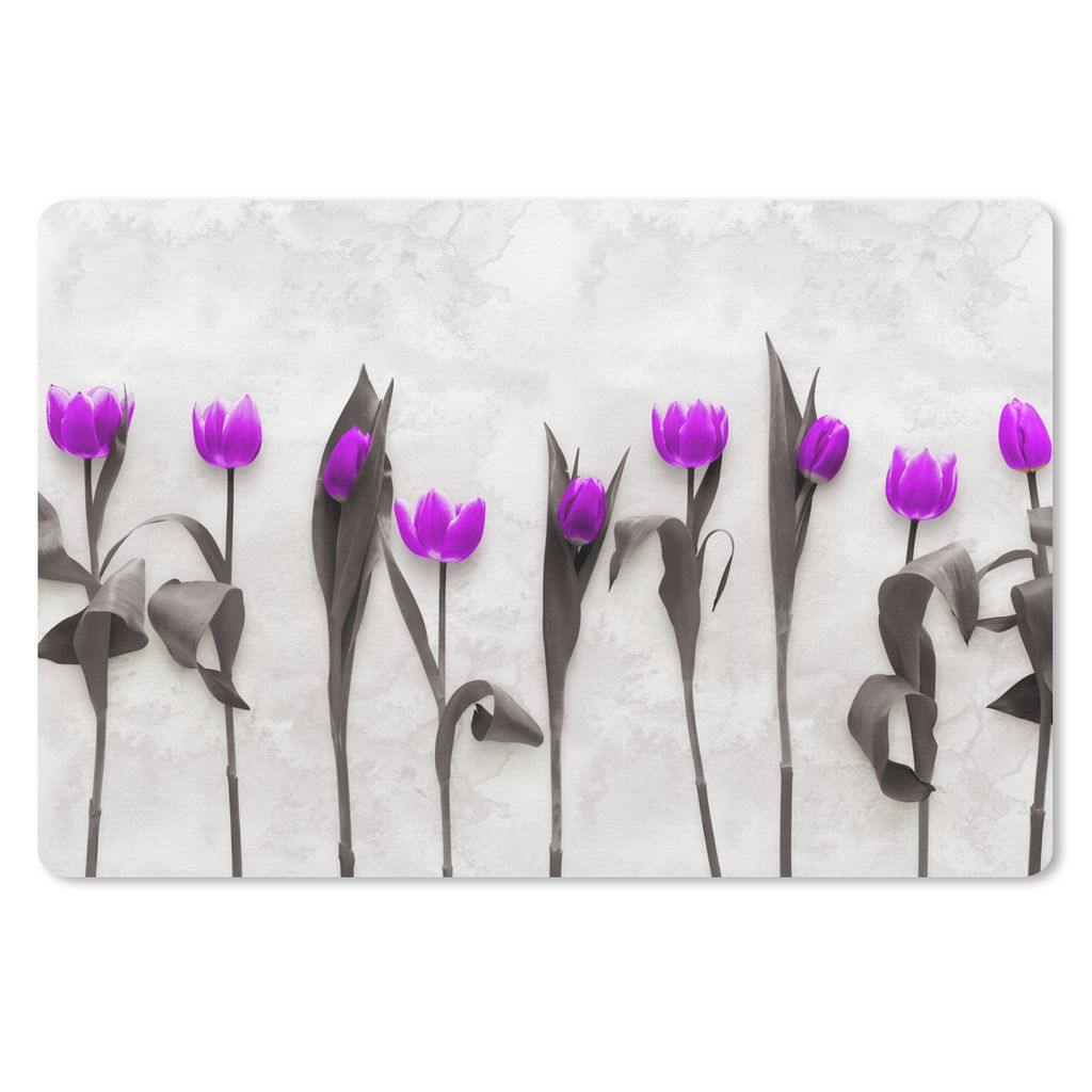 MuchoWow Mauspad Mousepad Blumen - Tulpen - Lila 27x18 cm - Mousepads - Maus Mat - Pad - Mausunterlage - Büroartikel - Desk Matten