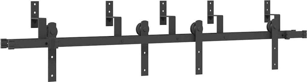 Schiebetürbeschlag-Set 183 cm Stahl Schwarz