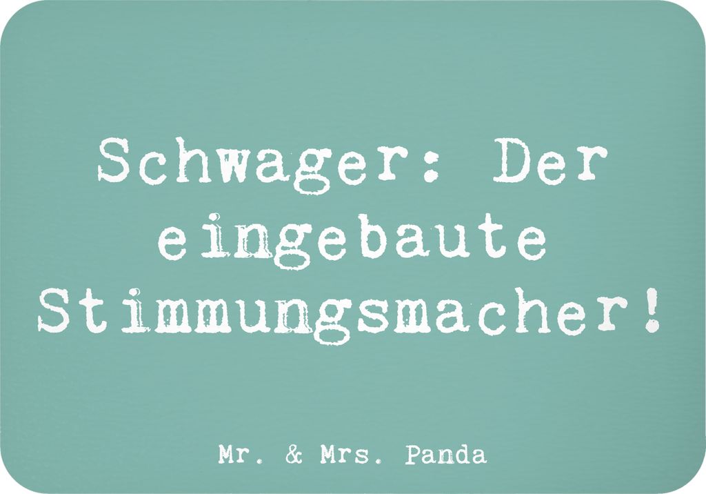 Mr. & Mrs. Panda magnet Spruch Schwager Stimmungsmacher - Meeresbrise - Geschenk, wandmagnet, Geschenke, haftmagnet, Familienmitglieder, handgemach...