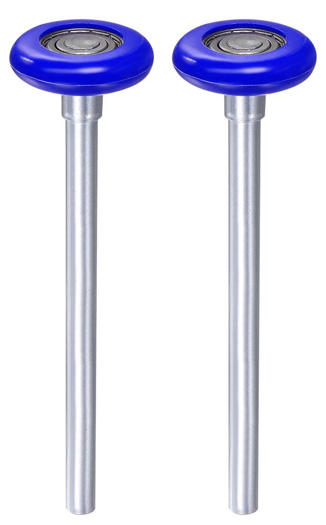 2 Stš¹ck 1.8" Nylon Garagentorrollen fš¹r 2" Garagenbahn, 7" langer Stiel, leise Garagentorrollen, 6200zz Pr?zisionslager mit 8 Kugeln, blau
