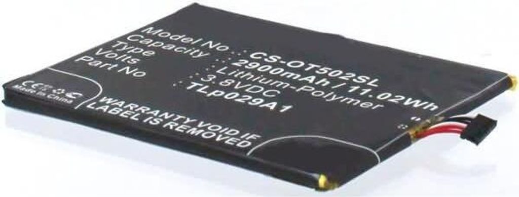 Akku für Alcatel TLP029A1 Li-Pol 3,8 Volt 2900 mAh schwarz.
