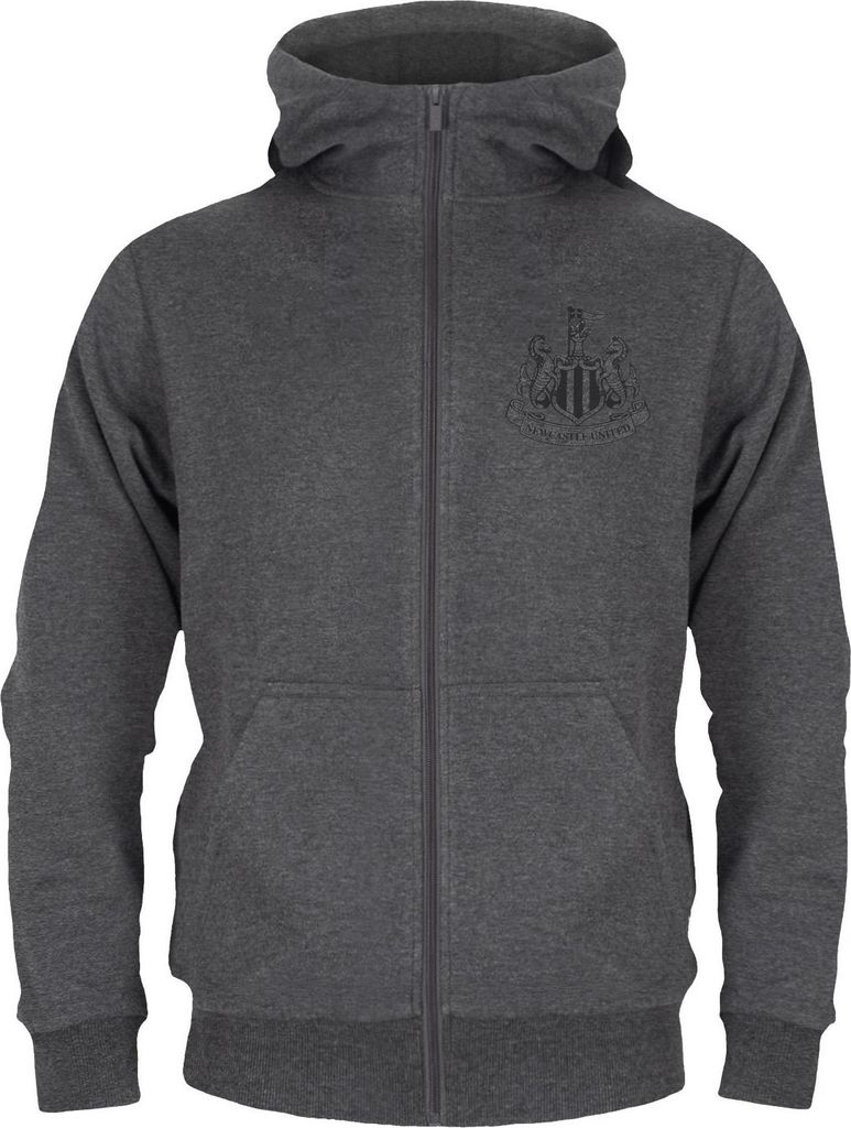 Newcastle United FC - Hoodie mit durchgehendem Reißverschluss für Jungen, Fleece GF618 (134) (Grau)