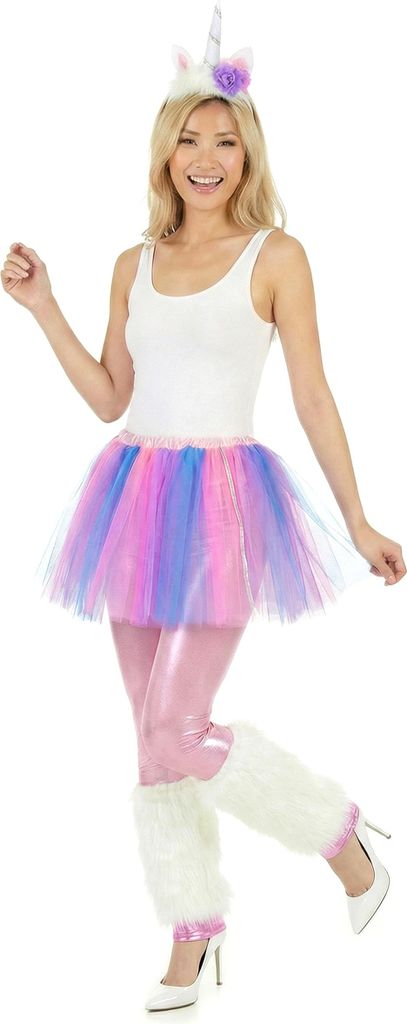 Mehrfarbiges Einhornkostüm für Damen Small