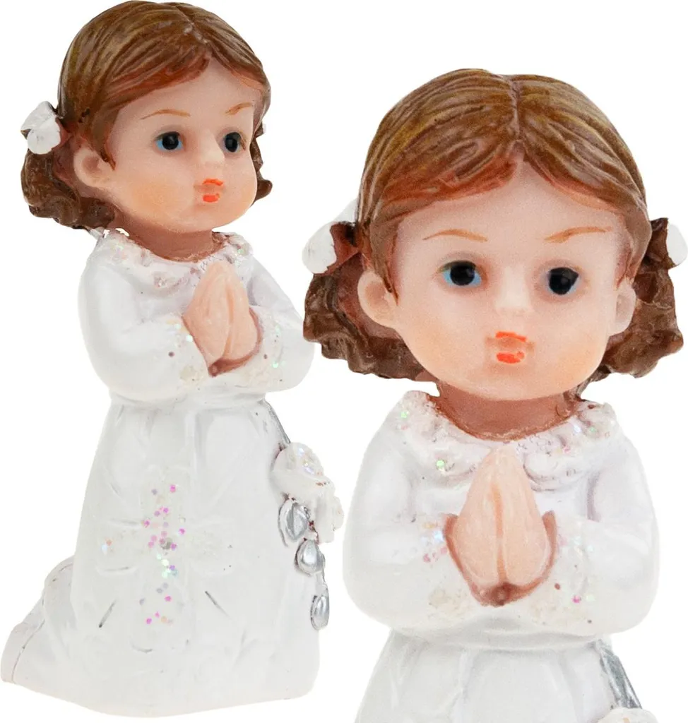 Figurines de communion 2pcs : Set Couple Garçon et Fille en Résine
