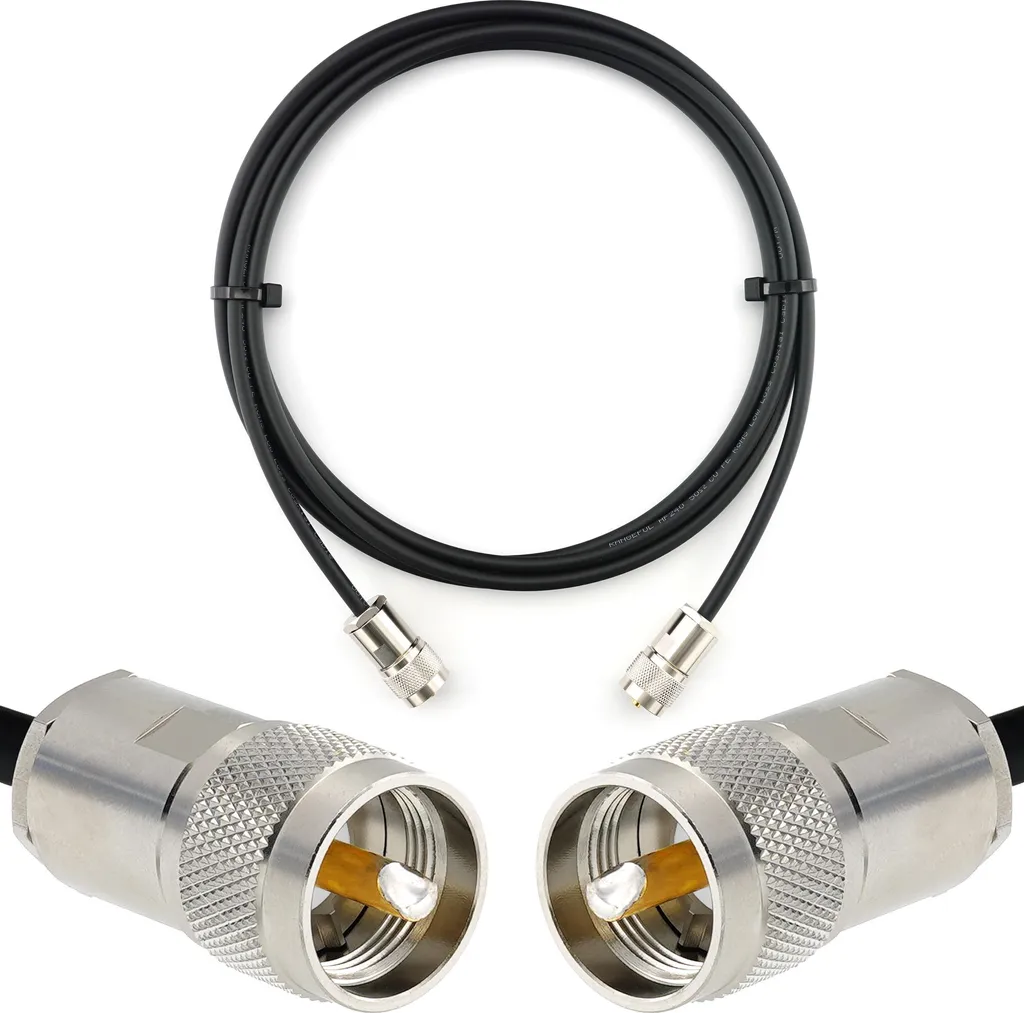 cavo coassiale UHF da PL259 a PL259 da 1 m - Cavo di prolunga a bassa perdita HF-240 (equivalente a LMR 240) resistente alle intemperie - Cavo d'antenna PL per antenne radio CB radio HAM radio SWR radioamatoriali