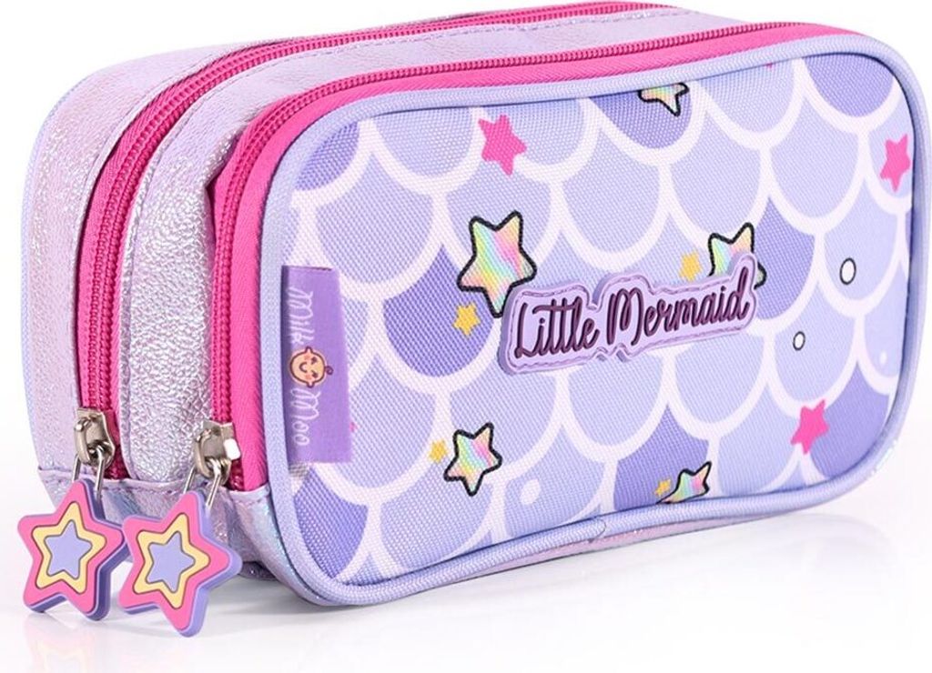 Milk&Moo Pencil Case Glitzernde Meerjungfrau, Niedliche Federmäppchen für Mädchen, Kinder Federtasche, Leicht, Großes Fassungsvermögen, Geeign...
