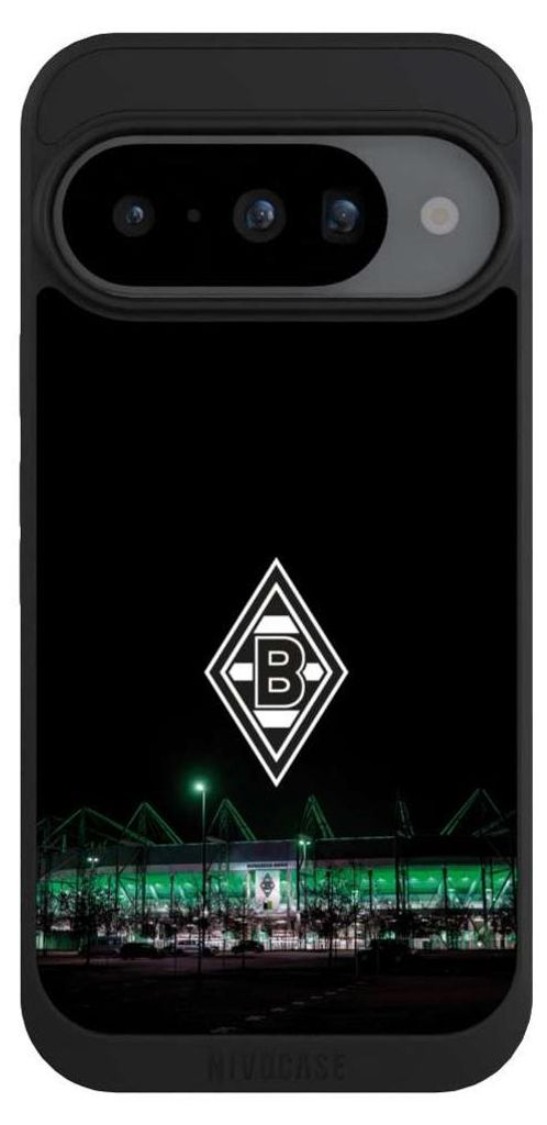 NIVOCASE Handyhülle für Google Pixel 10 Hülle NIVOpure Case Schwarz Borussia Mönchengladbach Offizielles Lizenzprodukt Stadion