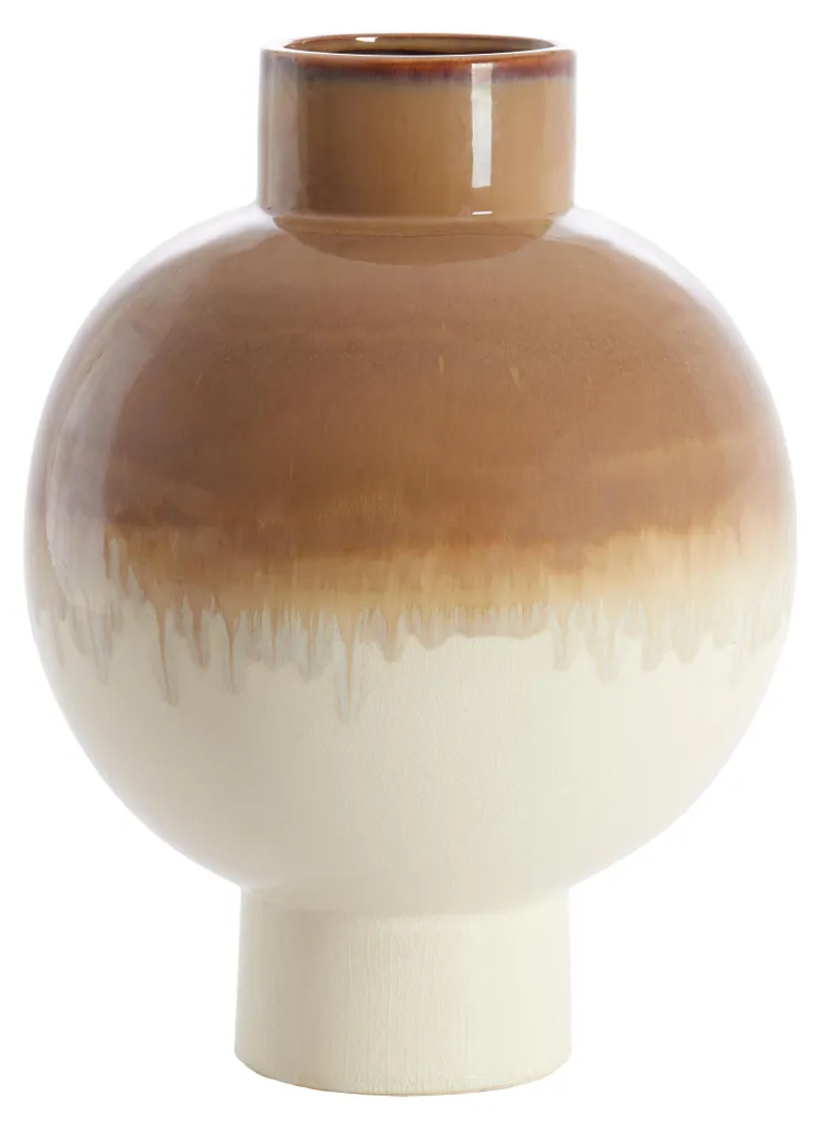 Grand vase ZELATA crème/taupe 46cm : sublimez vos coins de pièces