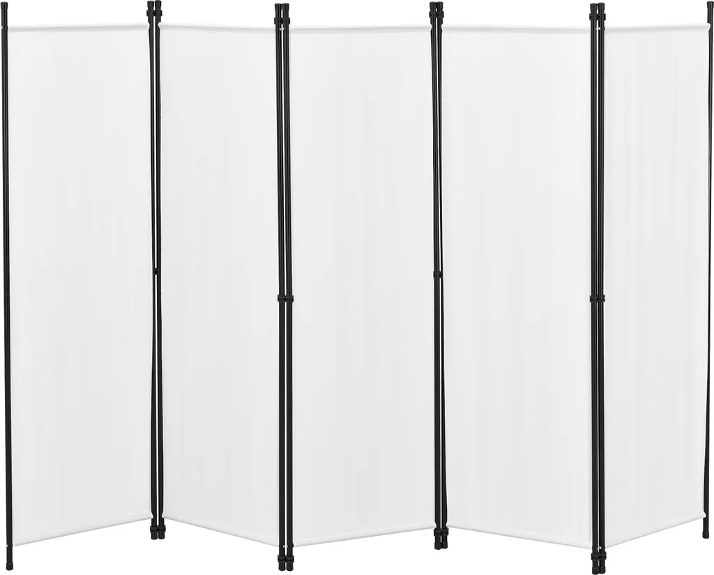 Cloison de séparation blanche 5 pièces 250x171cm - Paravent pliable