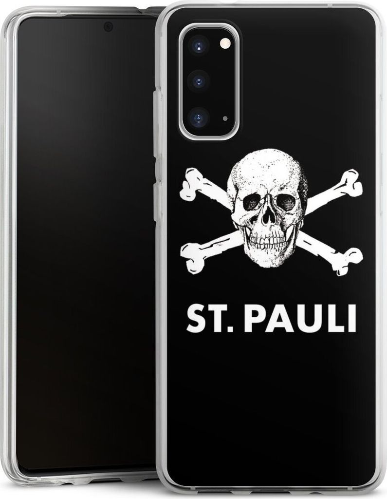 DeinDesign Handyhülle für Samsung Galaxy S20 Silikon Hülle Case Smartphone Schutzhülle FC St. Pauli Offizielles Lizenzprodukt Totenkopf
