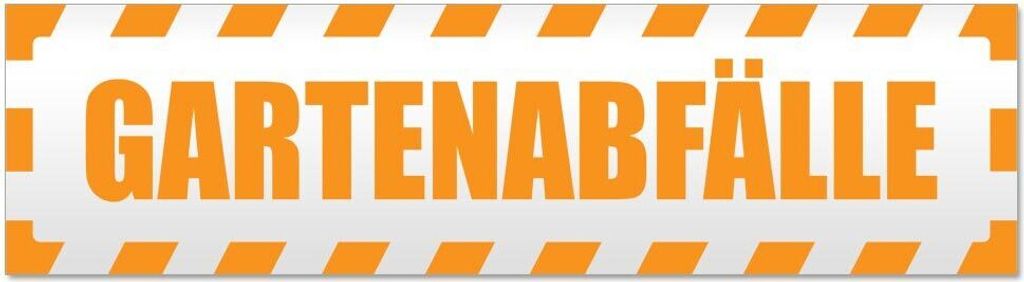 Kiwistar Gartenabfälle gestreift Magnetschild Schild magnetisch - 30cm Orange - Magnetfolie für Auto PKW Kfz