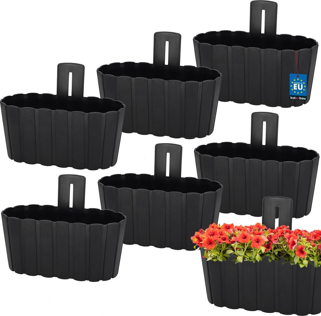 KOTARBAU® Lot de 6 jardinières Balcon Pot de fleurs mural Image du produit 