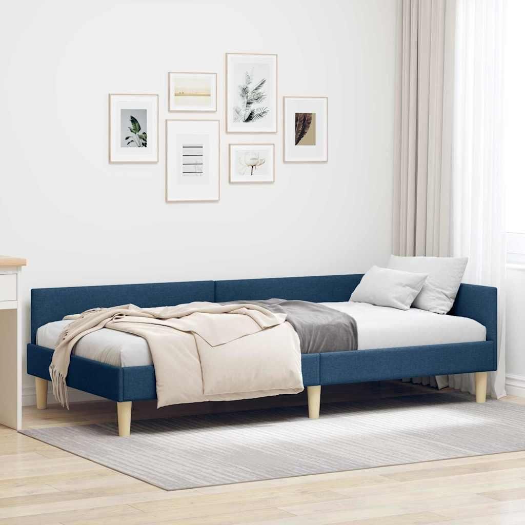 Maison Exclusive - Eckbettgestell Blau 80 x 200 cm Stoff