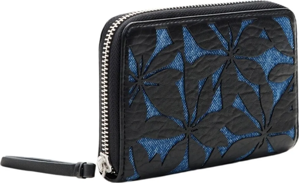 Portefeuille Zippé Desigual Noir/Bleu à Multiples Compartiments - 6