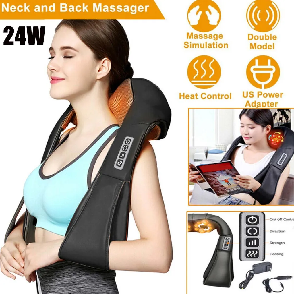 Elektrische Massagekissen Shiatsu Massagegeräte Nacken Schulter Rücken Rücken DE 