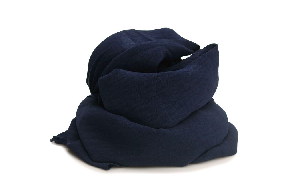 Crepe americano, tessuto da abbigliamento leggero, blu Immagine del prodotto 