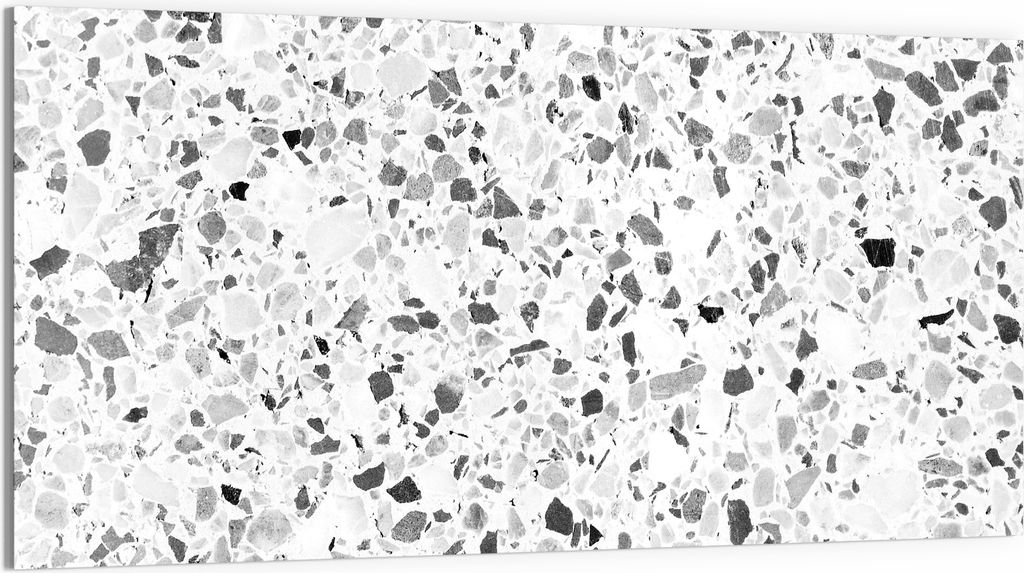 DEQORI Glasbild Acryl 100x50 cm 'Grauer Terrazzo' Wandbild Bild modern Deko