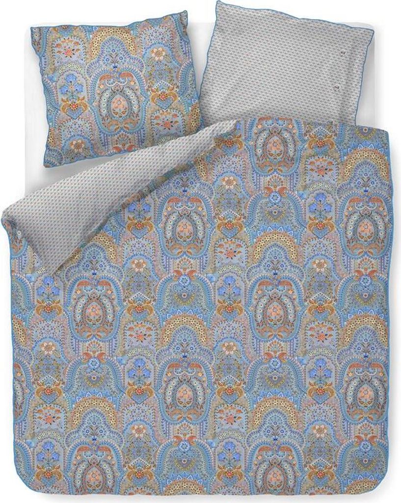 Pip Studio Bettwäsche-Garnitur Jabali Flower Farbe Blau Größe 200x200+2x80x80