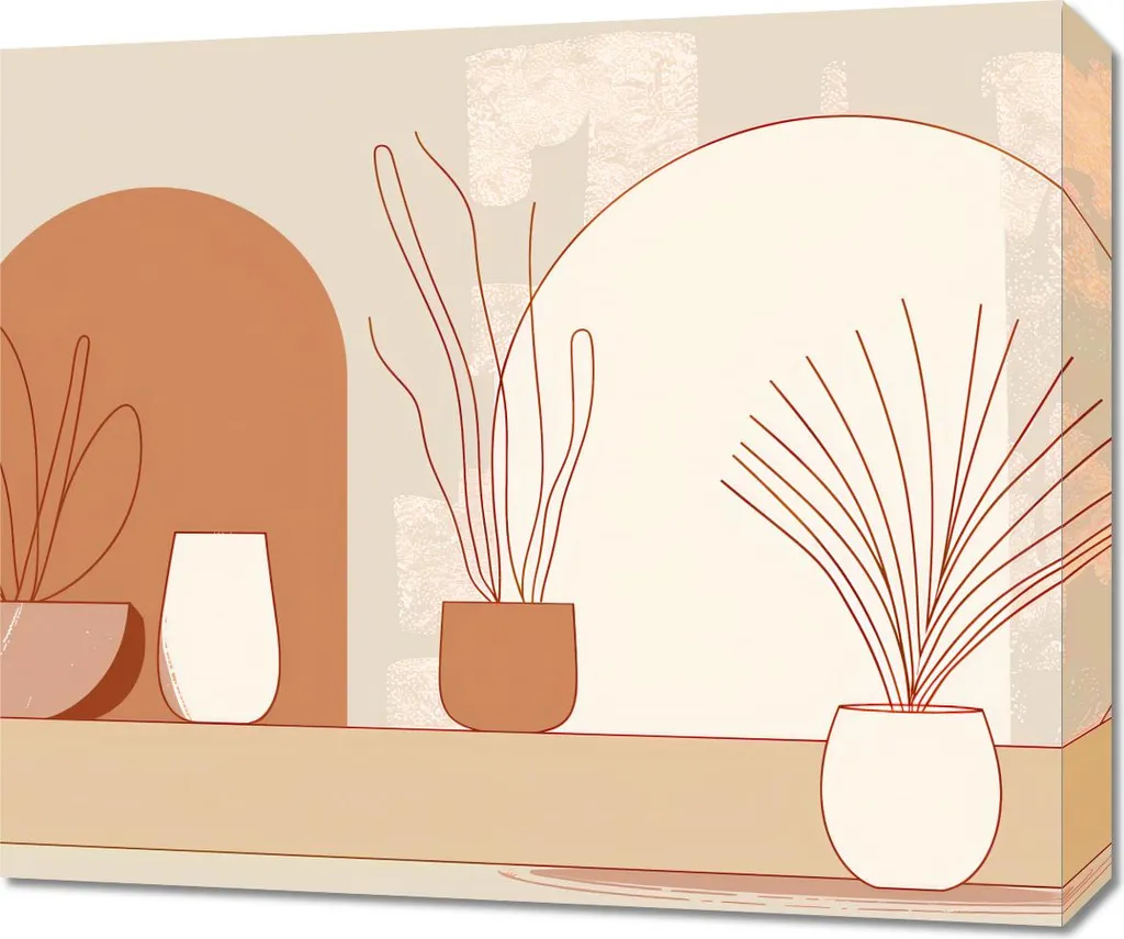 Quadro Moderno Botanico 60x50 cm - Stampa su Tela Canvas Decorativa